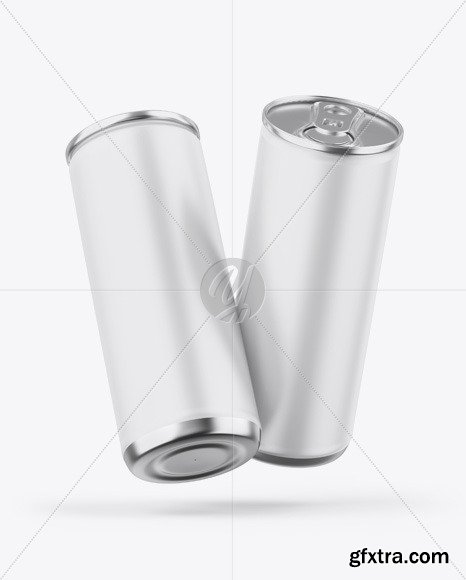 Two Metallic Cans W/ Matte Finish Mockup 45925