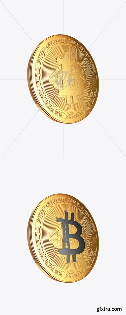 Golden Bitcoin Mockup 44964