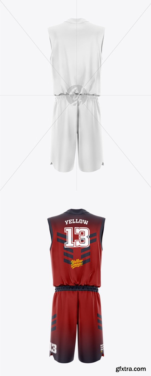 Basketball Uniform Mockup - Back View 44843