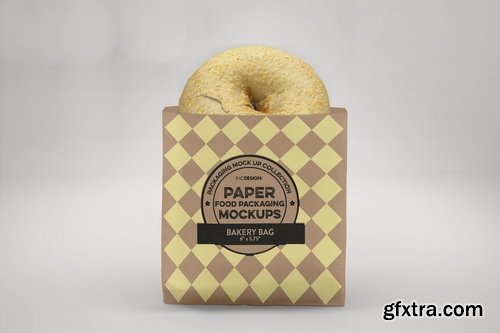 Flat Bakery Bag Packaging Mockup