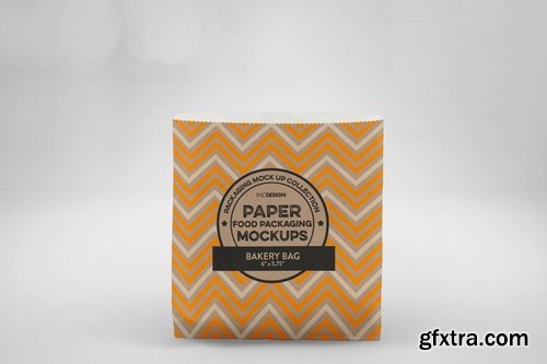 Flat Bakery Bag Packaging Mockup