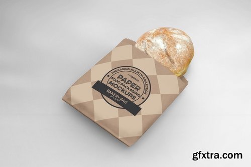 Flat Bakery Bag Packaging Mockup