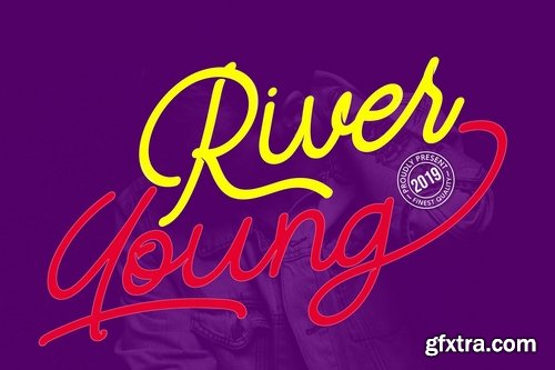 River Young | Monoline Script Font