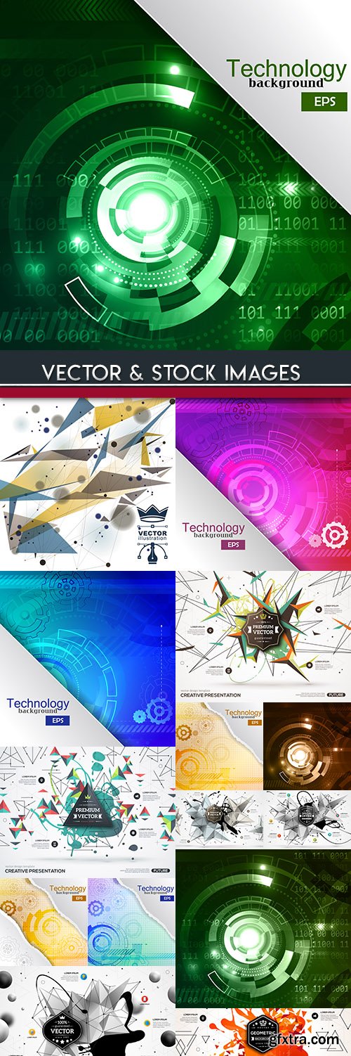 Creative abstract technical and geometric background