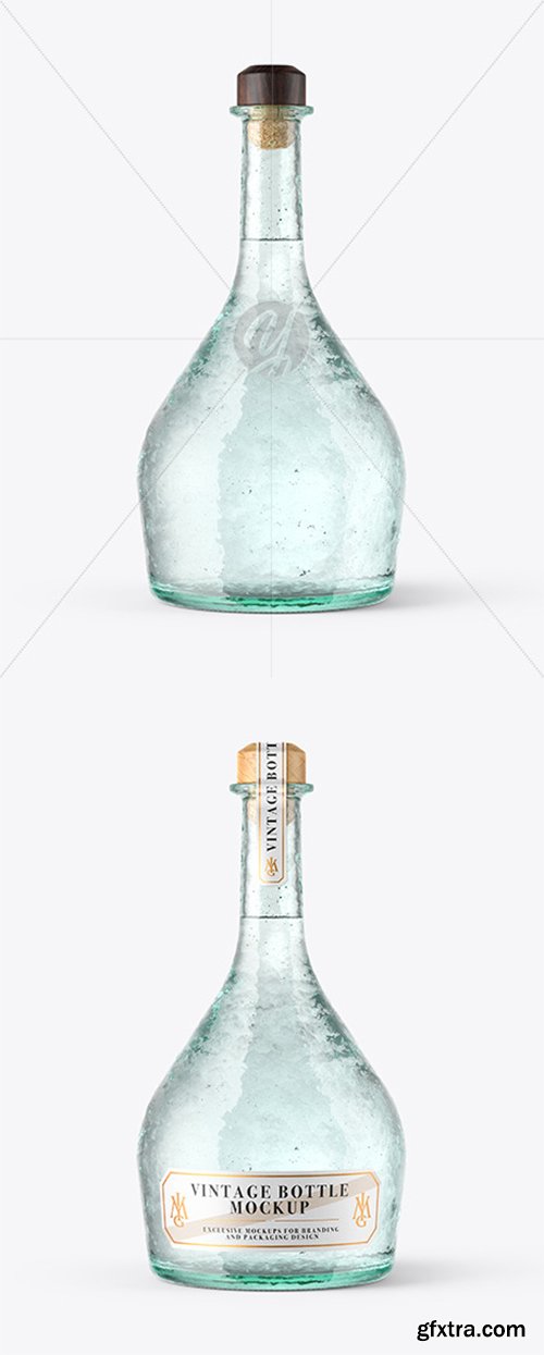 Clear Antique Bottle Mockup 45254