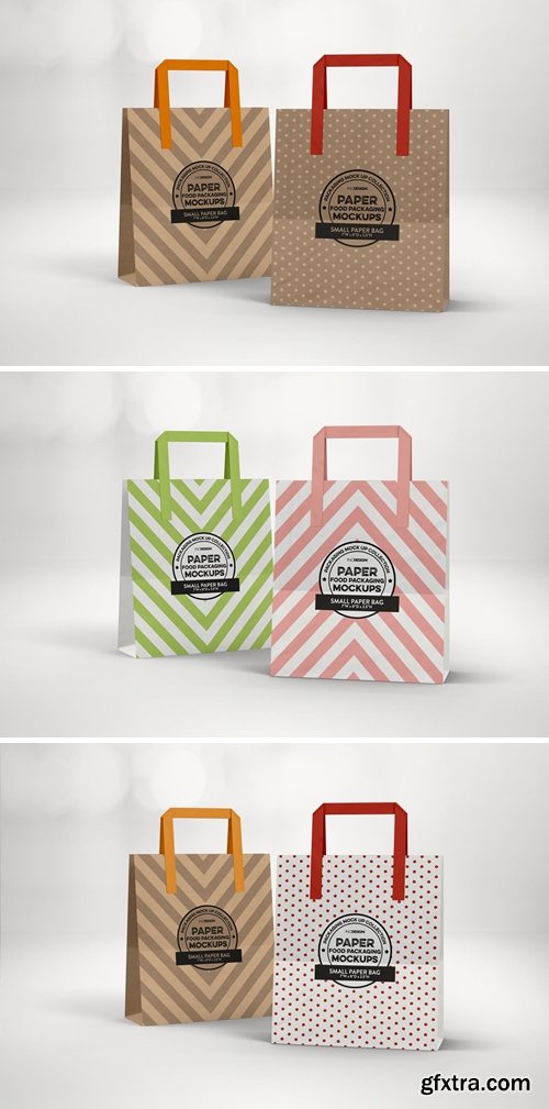 Small Bags with Flat Handles Packaging Mockup