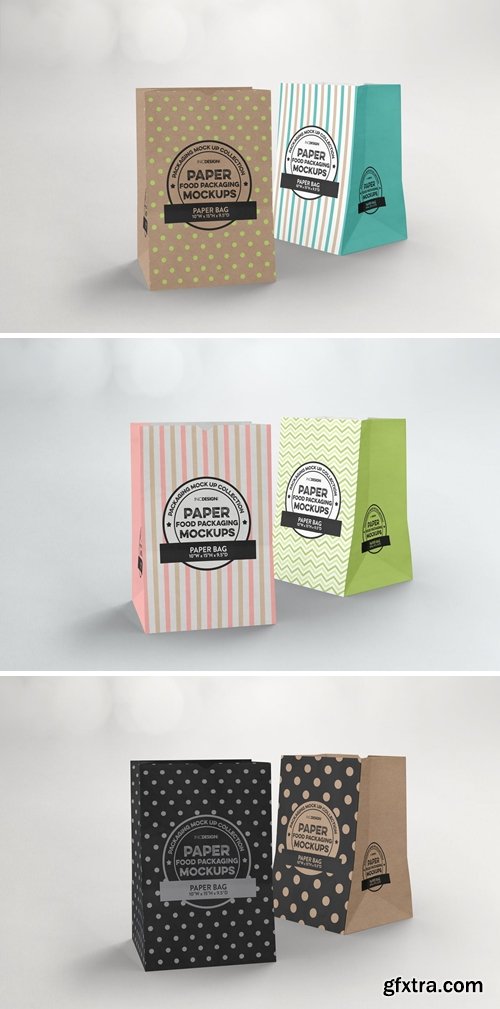 Grocery Paper Bags Packaging Mockup