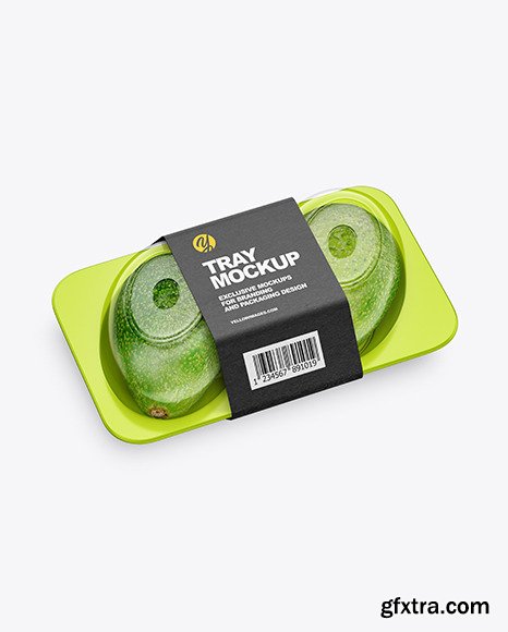 Plastic Tray with Avocado Mockup 45957