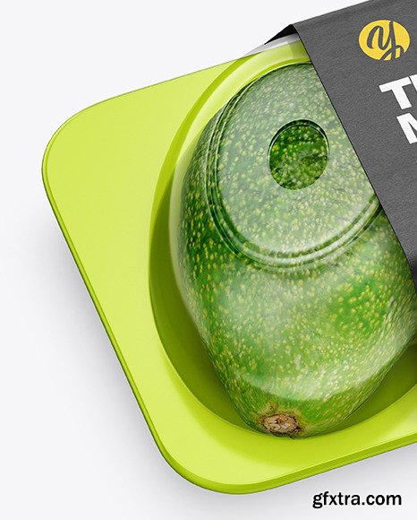 Plastic Tray with Avocado Mockup 45957