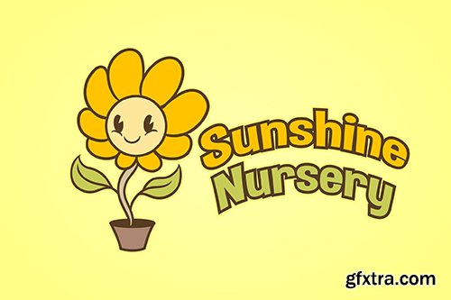 Cartoon Sunflower Mascot Logo