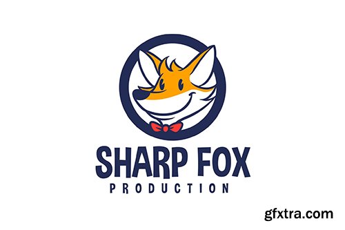 Cartoon Fox Emblem Mascot Logo