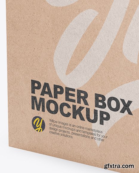 Kraft Box Mockup - Half Side View 45974