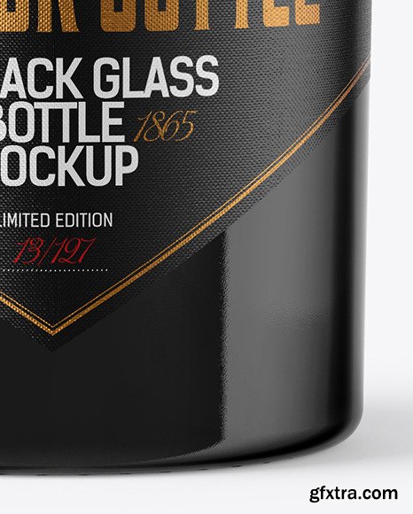 Black Glass Bottle with Cork Mockup 45981