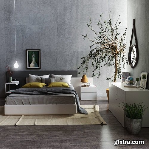 Modern Bedroom Interior Scene 52