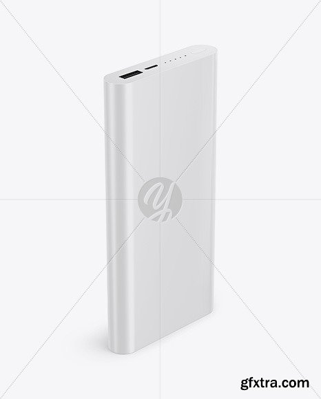 Glossy Power Bank Mockup - Halfside View