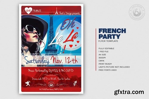 French Party Flyer Template V2