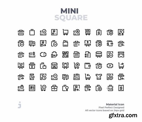 Mini square - 60 Shopping Icons