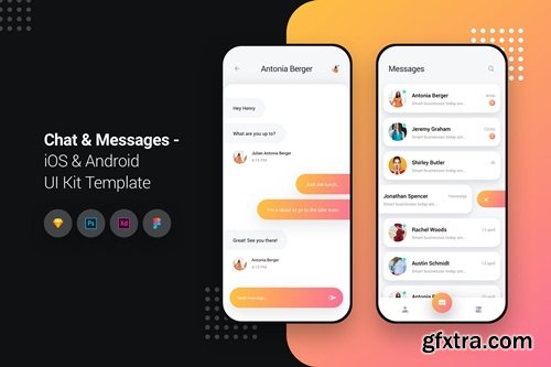 Chat & Message App iOS & Android UI Kit Template