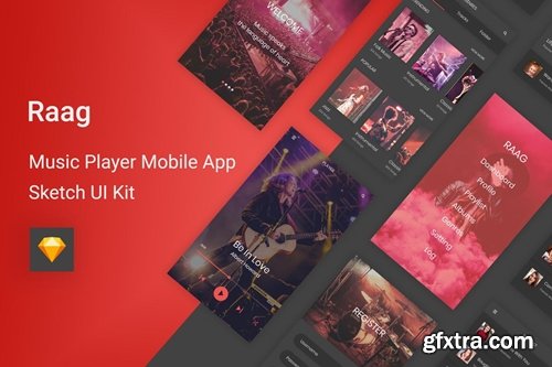 Raag - Music Player UI Kit for Sketch