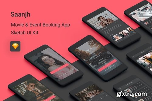 Saanjh - Movie & Event Booking UI Kit for Sketch