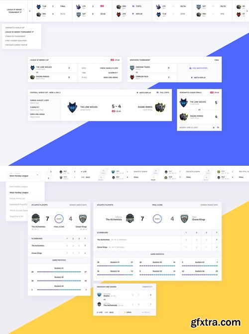 Sports and eSports Match Results UI Widget V1 and V2