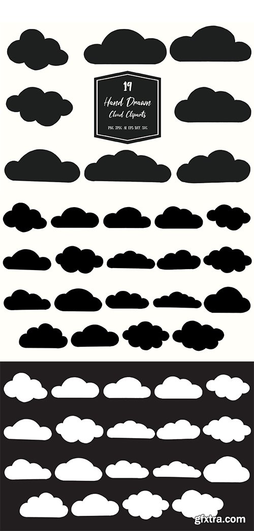 Hand Drawn Cloud Cliparts