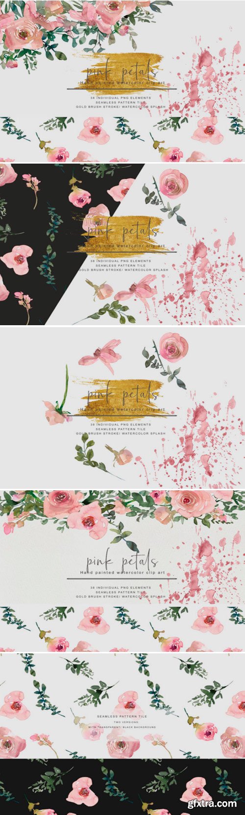 Hand Painted Watercolor Blush Pink Flowe 1584451