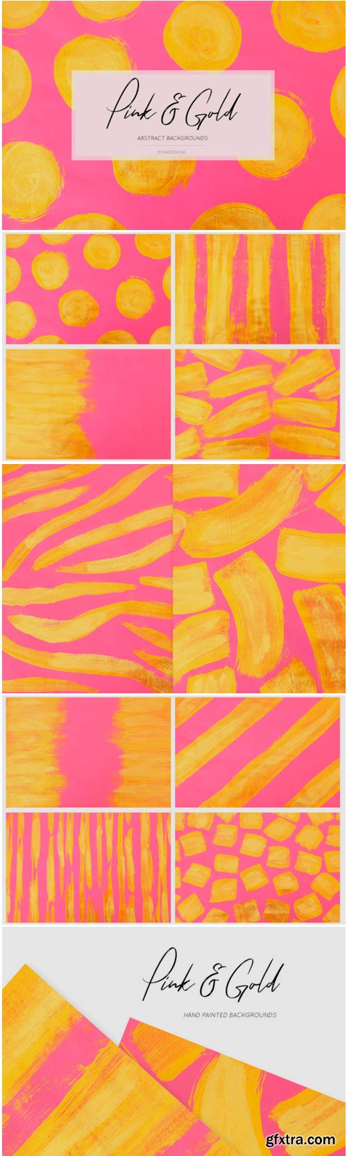 Pink & Gold Abstract Backgrounds 1582572