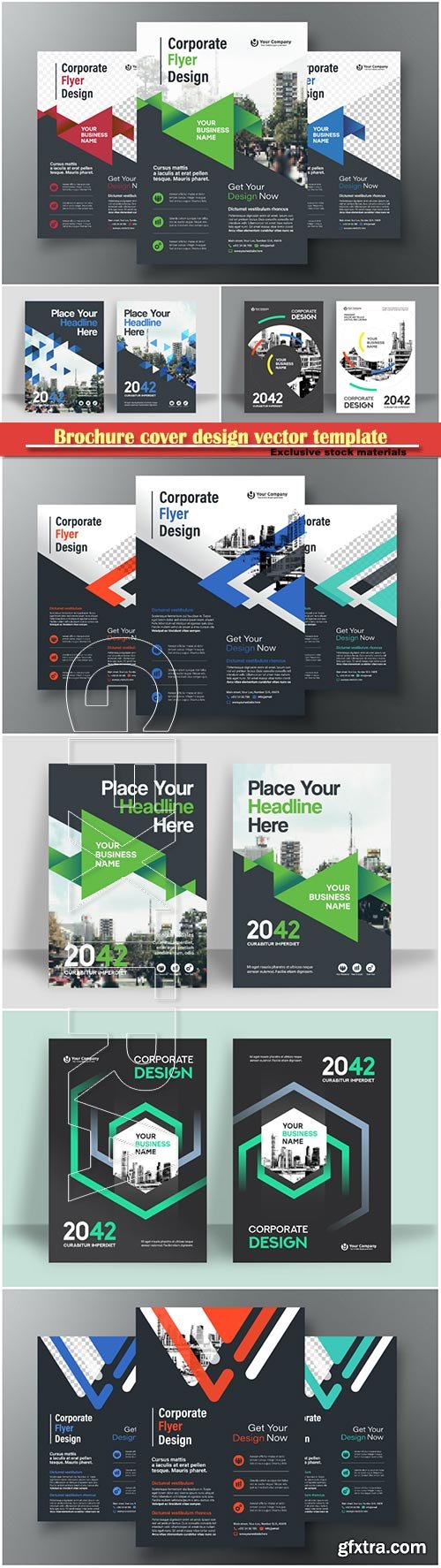 Brochure cover design vector template # 4