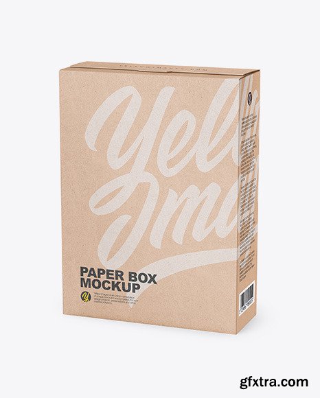 Kraft Box Mockup - Half Side View 46058