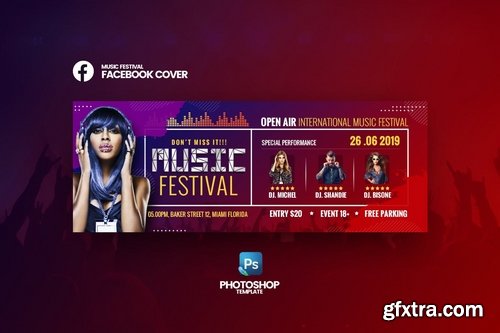 Music Festival Facebook Cover Template