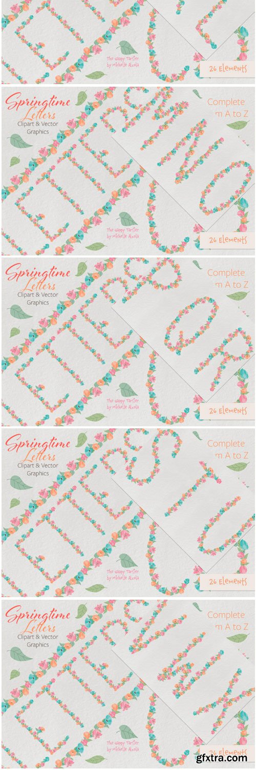 Springtime 01 Letters Clipart & Vector 1587535