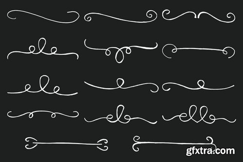 Hand Drawn Flourish Divider Cliparts