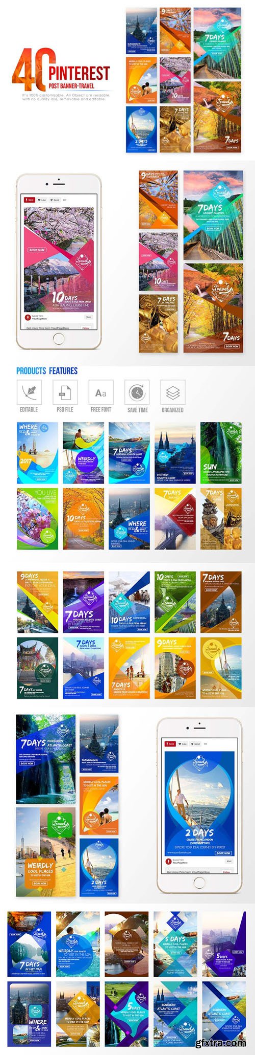 40 Pinterest Post-Banner Travel in PSD