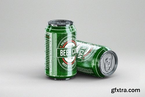 Small Beer Can Mock-Up Template