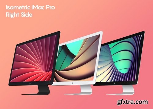 Isometric iMac Pro Mockup