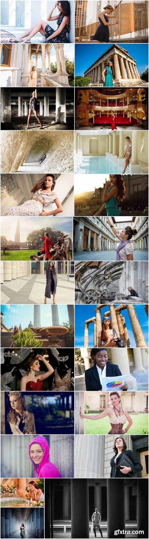 Woman girl wall column pillar country travel open world 25 HQ Jpeg