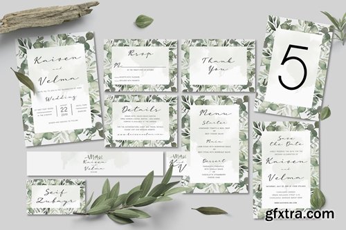 Foliage Wedding Invitation Set