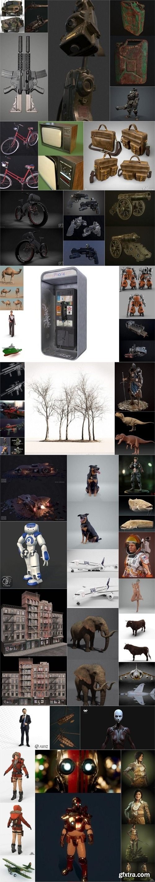 PBR Game 3D-Models Bundle July 2019