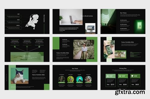 Tulave Green Gradient Color Tone Powerpoint