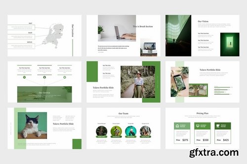 Tulave Green Gradient Color Tone Powerpoint