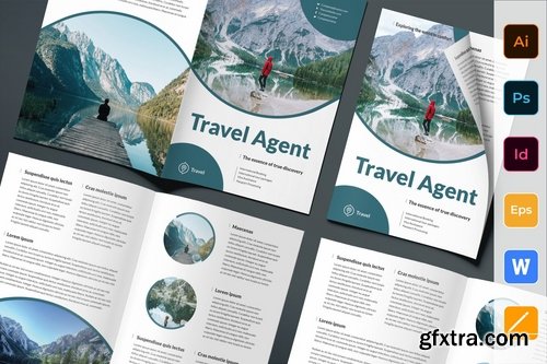 Travel Agent Agency Poster Flyer Business Card Brochure Bifold Trifold