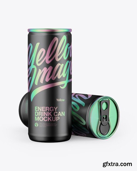 Two Matte Metallic Cans Mockup 46093