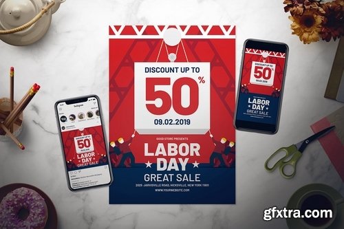 Labor Day Sale Flyer Set