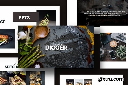 Digger Recipe Menu Powerpoint and Keynote Templates