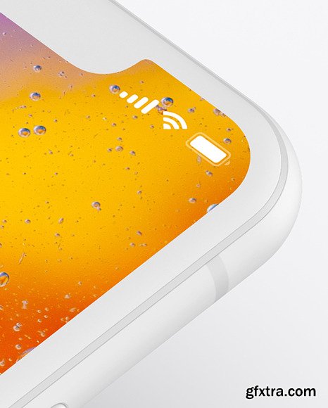 iPhone XR Clay Isometric Floating Left Mockup 46113