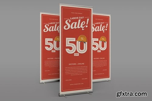 Labor Day Sale Roll Up Banner