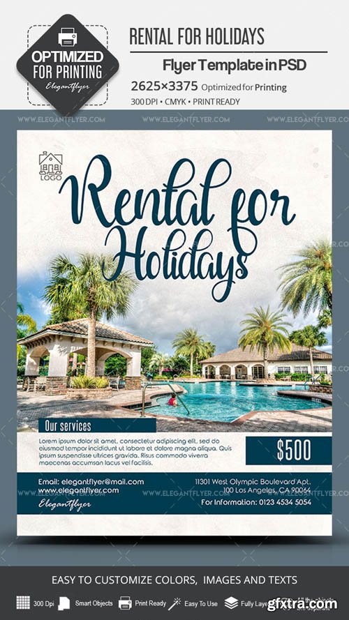 Rental for Holidays V7 2019 PSD Flyer Template