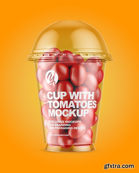 Plastic Cup with Tomatoes Mockup 46327