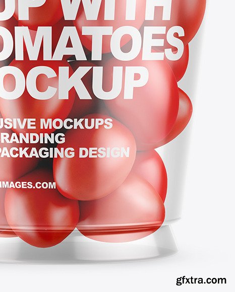 Plastic Cup with Tomatoes Mockup 46327